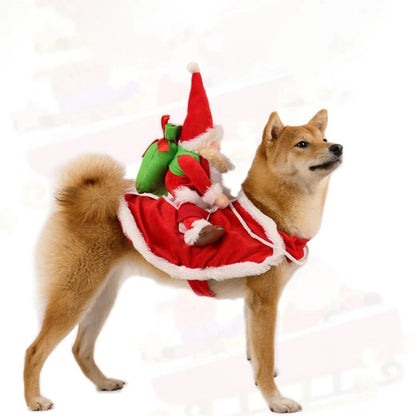 Christmas Dog Costume of Santa Claus.